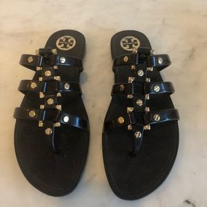 Tory Burch Black Sandals w/ Removable Ankle Straps